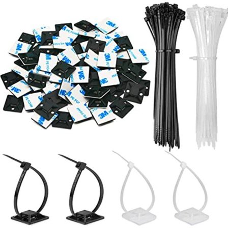 100-pakning Selvklebende 3M Kabelbinder Base Brakett med Multi-Pur