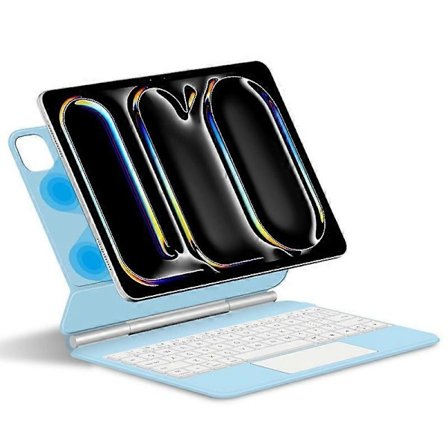 För iPad Pro 13 (2024) Magnetiskt Flytande Bluetooth Tangentbord + Läder Tablet Fodral