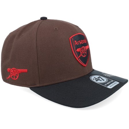 47 Brand - Football Braun adjustable Cap - Hatstore Exclusive x Arsenal Epl- Sure Shot 47 Mvp Dp Brown/Black A-frame Adjustable @ Hatstore