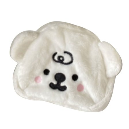 Tegneserie myntpung bjørn form søt bærbar plysj mini endrings pung for shopping student hvit