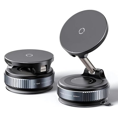 Mobilholder / Magnetisk Telefonholder – Trådløs Opladning & Vakuumfæste til Bil