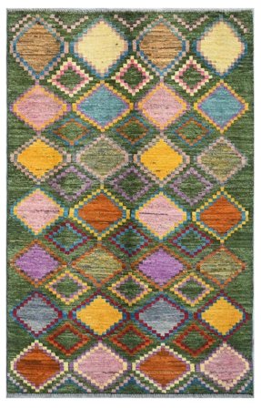 Berber Colourful Rug 112X182 Black/Brown Wool, Afghanistan