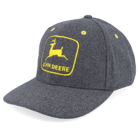 John Deere - Grå adjustable Keps - Faux Melton Wool Charcoal Adjustable @ Hatstore