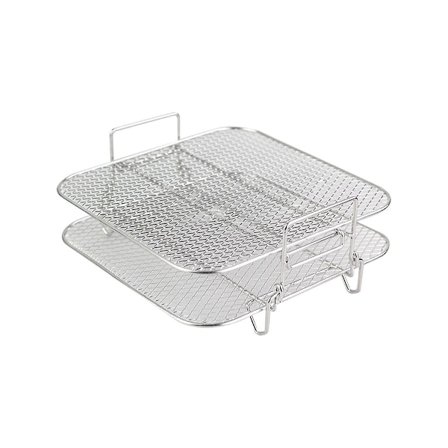 2-lags Airfryer Rist Stabelbar Grillrist Rustfrit Stål Til 4,2-5,8qt Airfryer Køkken