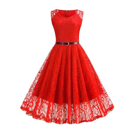 Kvinners Blonder Retro Rockabilly Midi-kjole Kveldsfest