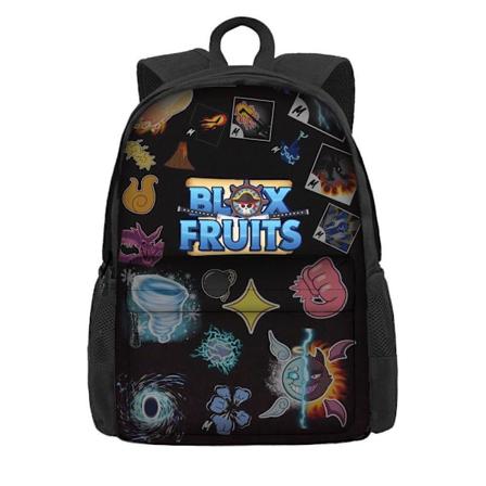 Barnas ryggsekk Roblox Blox Fruits grunnskoleveske polyester skolesekk med stor kapasitet