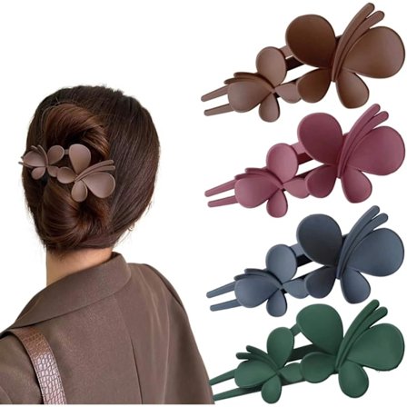 Hiusklipsi Perhoshiusklipsit Naisten Suuri Mattapintainen Ankannokkaklipsi Krokotiilihiuspinni Naisille Tytöille (4 kpl)