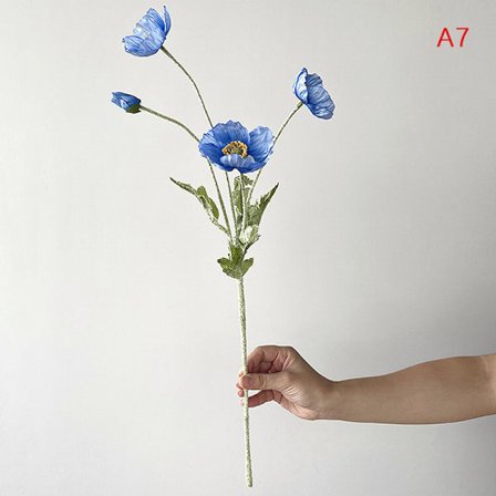 Høy kvalitet vakre kunstige valmue silkeblomster Blomst fo