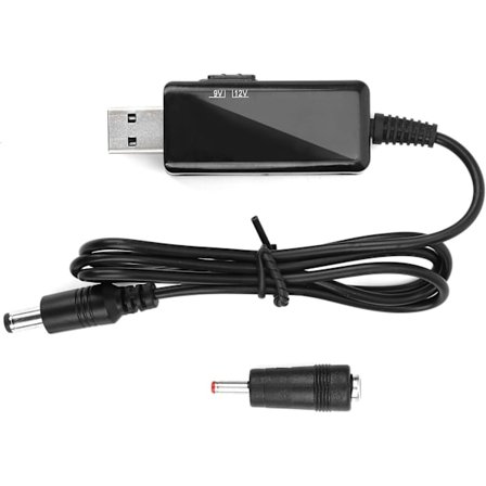 USB till DC förstärkningskabel, powerbank-routerkabel 5V till 9V / 12V Digital display uppreglering