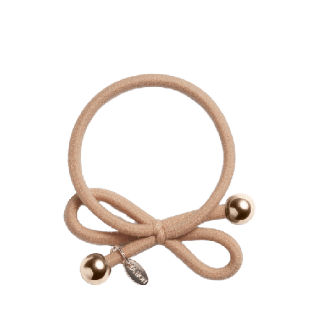 IA BON Hair Tie with Gold Bead - Beige Accessoarer & tillbehör Dam ONESIZE