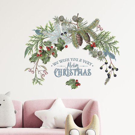 Spiareal Jul Väggjul Fönsterdekoration Jul Believe Citat Väggdekaler Jultomten Vinyl Väggdekal