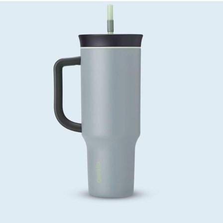 Owala Rejsekrus i rustfrit stål med tredobbelt isolering, spildsikret låg, sugerør og bærehåndtag