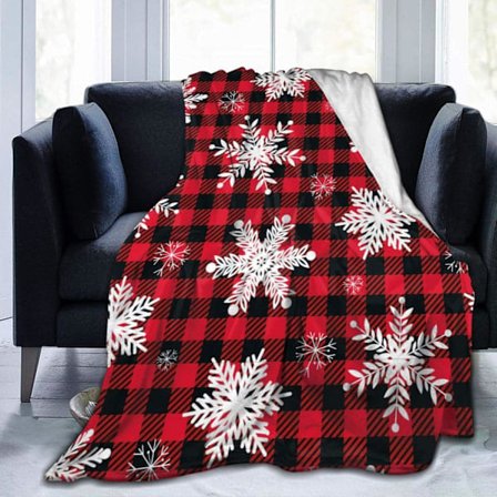 Juleteppe Juledekorasjoner Svart Rød Bøffelrutete