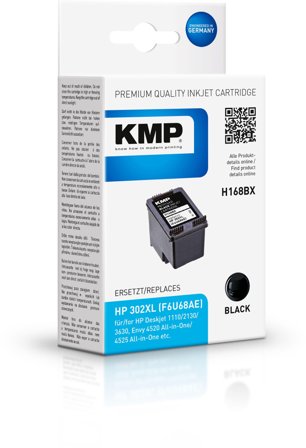 KMP H168BX - svart - kompatibel - blekkpatron (alternativ for: HP 302XL, HP F6U68AE)