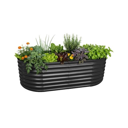 Halvrundt metalhøjbed, galvaniseret