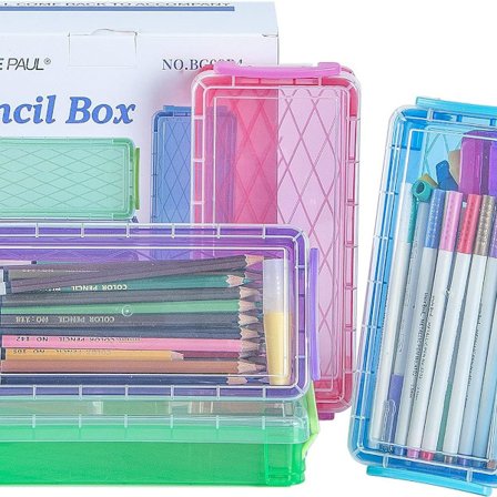 Blyantveske 4-pak Stor kapasitet Stakkbar blyantveske - KLB