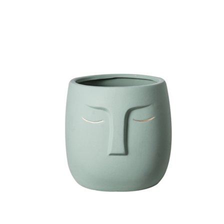 Abstrakti ruukku, taidekaluste olohuoneen verannalla tyylin sisustukseen, yksinkertainen vihreä kasviruukku (tummanvihreä, 14*14*13 rei'illä),