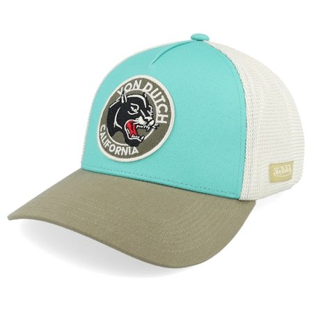 Von Dutch - Blå trucker Keps - Wild Patch White/Turqouise/Dark Green A-Frame Trucker @ Hatstore