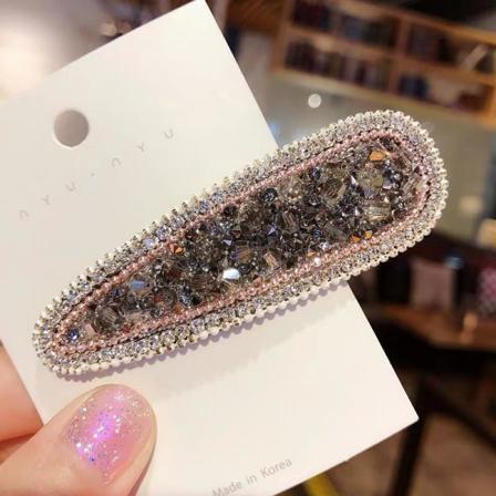 Handgjorda Hårklämmor I Tyg Med Pärlor, Strass & Diamanter Black One Size