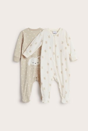 Kappahl | Piżamy we wzory, 2-pak | Offwhite