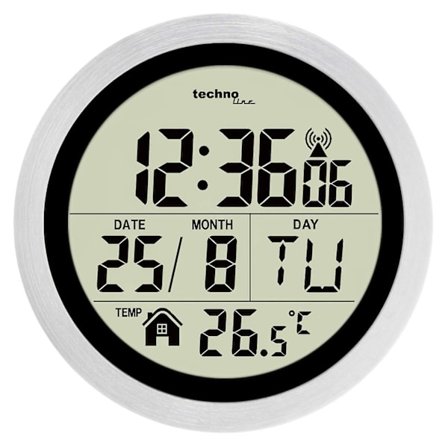 Ip4 Vattentät Digital Badrumsradio Väggklocka, Silver, 145 X 60 Mm (FMY)
