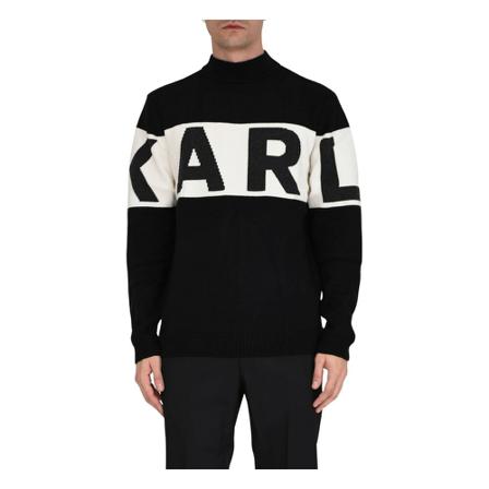 Karl Lagerfeld, Turtlenecks Zwart, Heren, Maat:M