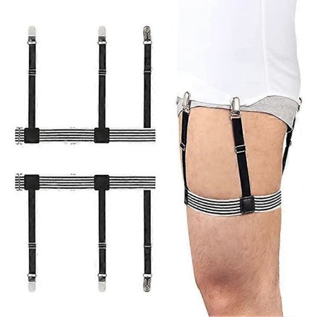 Skjorteholdere for menn 1 par, skjortestrømpebånd for menn elastiske justerbare skjorteholdere med låsende sklisikre klips