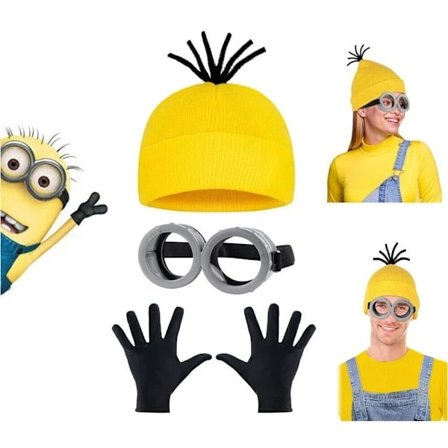 Despicable Me Minion -asusetin aikuisille, jossa on pipo ja käsineet [JSR]