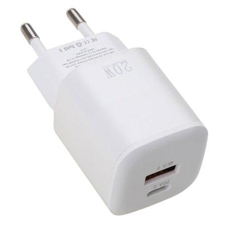 PD + QC3.0 snabbladdare USB C-laddare 20W PD-snabbladdare, Typ C-laddare för alla USB/Type-C-enheter