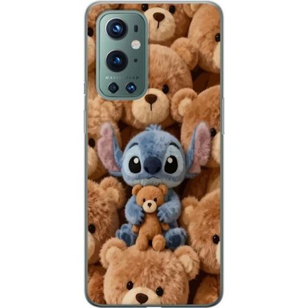 Kompatibelt Mobildeksel til OnePlus 9 Pro Stitch omgitt av brune teddybjørner med en liten teddybjørn i fanget i en søt og koselig kawaii-design