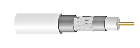 Televes RG-6T Koaksialkabel 1,0/4,6 mm, trippelskjermet 1 m, Stikkontakter & kabler