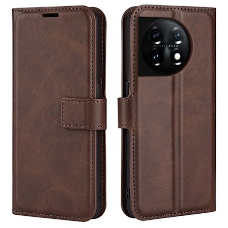 OnePlus 11 5G Plånboksfodral Calf Texture Flip - Coffee