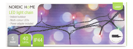 Nordic Home LED-lyslenke 230V Flerfarget