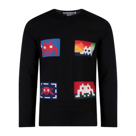 Comme des Garçons, Round-neck Knitwear Czarny, Mężczyzna, Rozmiar: M