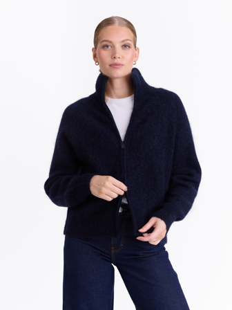 MATCH - Carmela cardigan - Donna - Str. XS - Dame - Gensere & Cardigans - Blå - 34% ull,34% Mohair,27% Nylon,5% Elastan