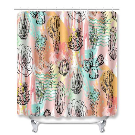 Duschdraperi Badrumsgardiner Med Krokar Mögelbeständig Tvättad Vacker