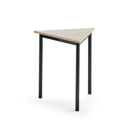 Tisch SONITUS TRIANGEL, 700x700x720 mm, Hochdrucklaminat Birke, anthrazit