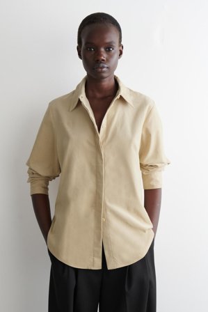 COS Women's Corduroy Shirt in Beige