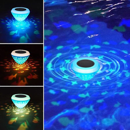 Swimmingpool Lys, Solcelled Flydende Pool Lys LED med Farveskiftende Solcelledrevet Flydende Lys til Vandfunktion Vandafvisende Flydende Lys til 