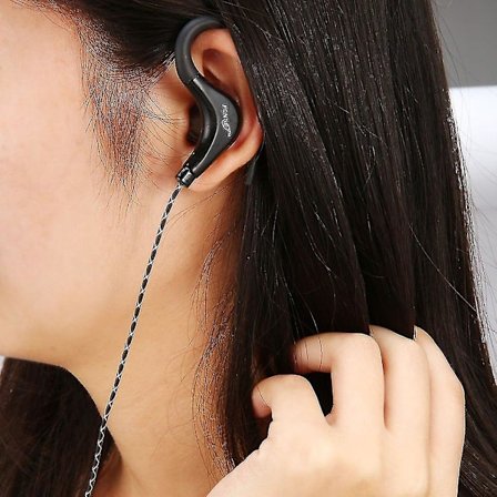 Stereo Sportsøretelefoner med Ørekrog, Mikrofon og Lydstyrkekontrol