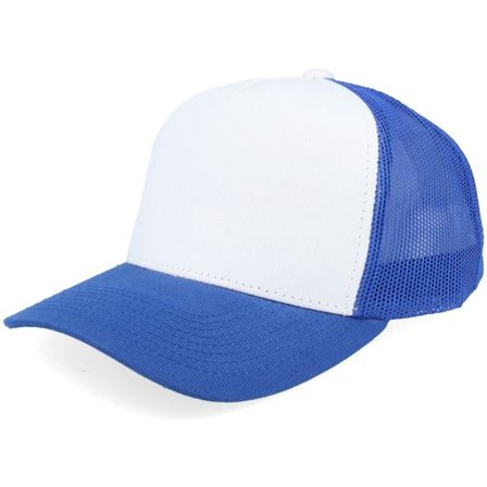 Equip - Blå trucker Keps - Kids White/Royal A-frame Trucker @ Hatstore