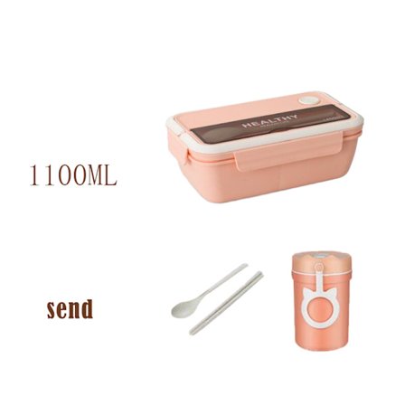 Uppvärmd lunchlåda med gratis bestick och koppar