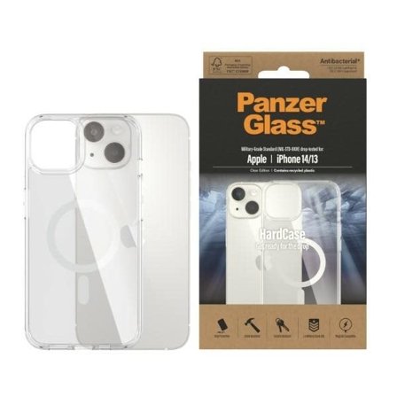 PanzerGlass HardCase MagSafe Antibakteriellt fodral för iPhone 14/15/13 - Transparent