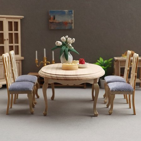 5 st/ set Dockhus Miniatyrmöbler Set T