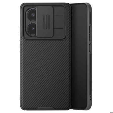 Coque Antichoc - Nillkin - Poco X7 Pro - Sort - Skydel til kamera - Ribbede design