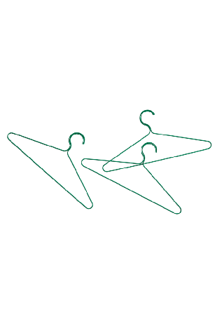 HAY Colour Hanger Set of 3 Galgar & hängare Grön L43 x H23