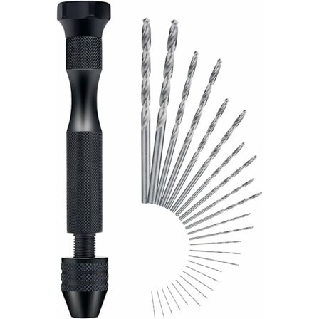 Käsikäyttöinen pora - Alumiini 25 Mini käsikäyttöinen pora ja poranterät Heliksiupotusmalli pähkinöille, vaaleanruskealle, amberille ja oliiville