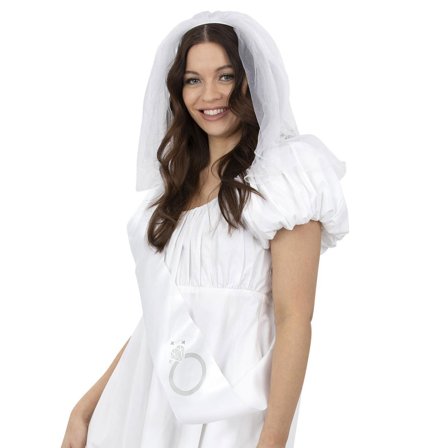 Vit Brudslöja & Ordensband Set