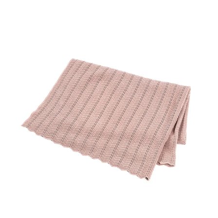 SMALLSTUFF Baby Tæppe Fishbone Knit Soft Powder, Tøj & Bolig, Sengetøj, Dyner & Puder, Babydyner & Svøb