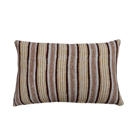 Dekorativ pude 60x40 cm, beige brune striber